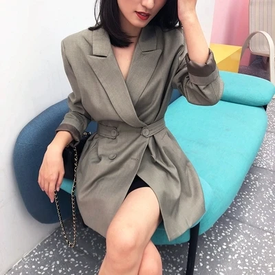 Casual small suit jacket female coat spring autumn New high quality Korean temperament waist retro Loose women Blazers | Женская одежда