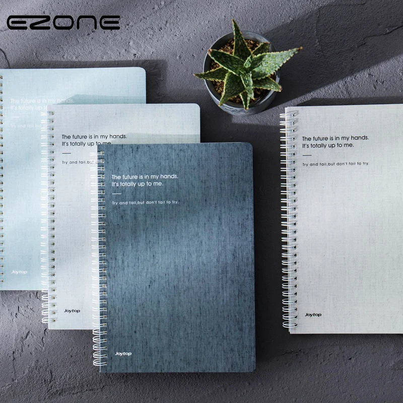 

EZONE Notebook Simple Style Plain Coil Note Book For Traveler Journey Daily Diary Spiral Notepad Memo Pad Students Stationery