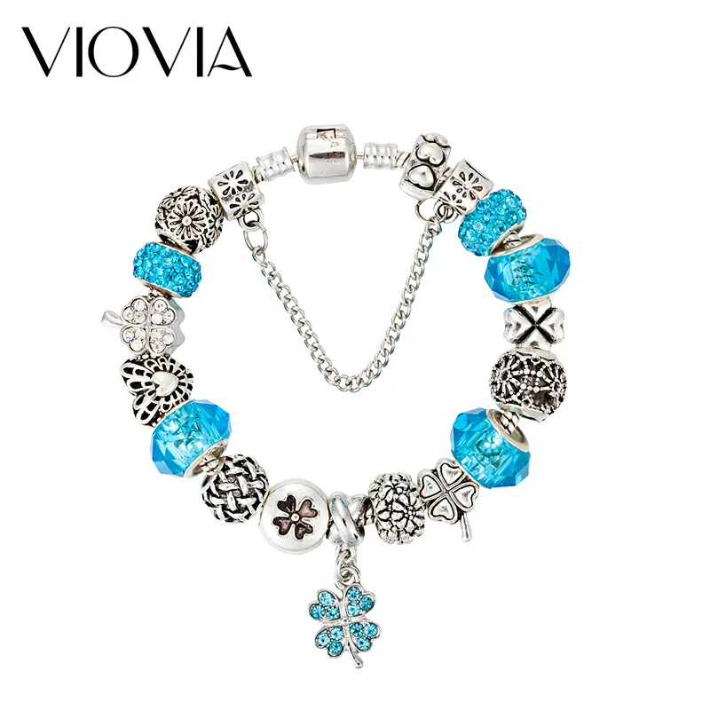 VIOVIA 2019 новый счастливый клевер очаровательные браслеты и красивый розовый цвет