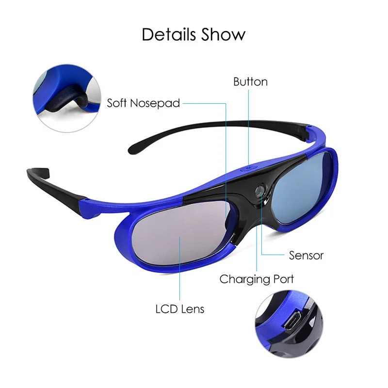 Активный затвор Bluetooth RF 3D очки для samsung ТВ Проектор Epson BenQ XGIMI/Arduino/acer/CooLUX/VivitekSony