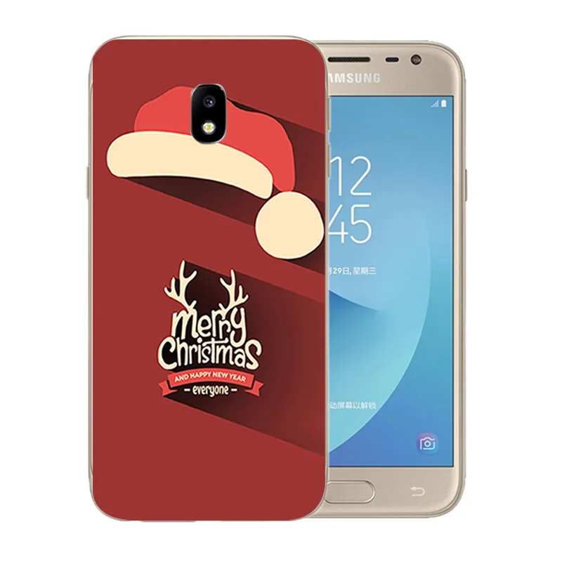 Чехол для Samsung J3 2017 силиконовый чехол J330F мягкий ТПУ с 3D принтом Веселый X'MAS узор