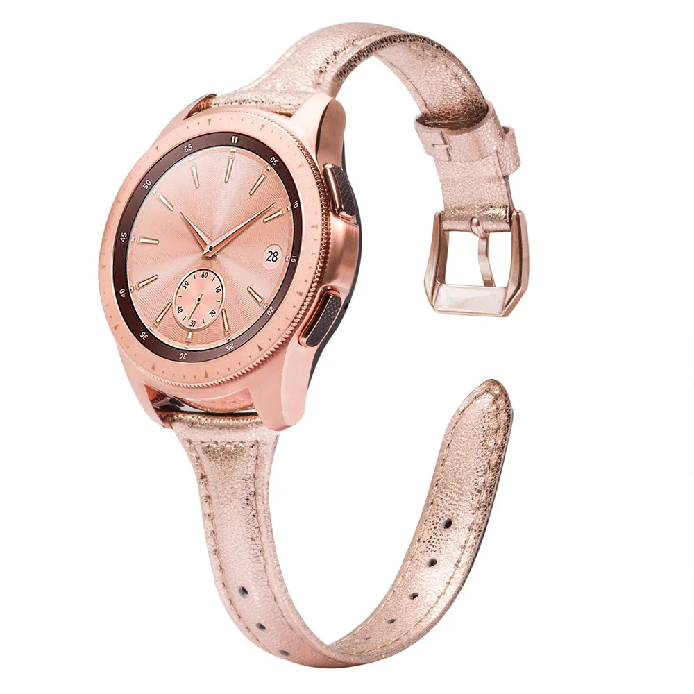 rosegold Модный кожаный ремешок для samsung Galaxy Watch 42 мм 46 мм ремешок из натуральной кожи сменный ремешок для Galaxy Watch Active2 - Цвет ремешка: rosegold