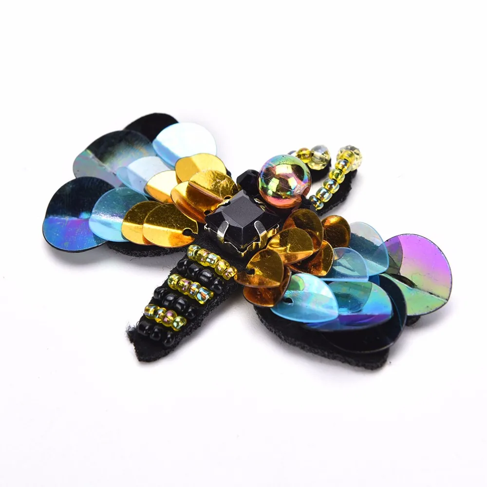 3D нашивки со стразами и бисером ручной работы цветок лебедя стрекозы нашивка с