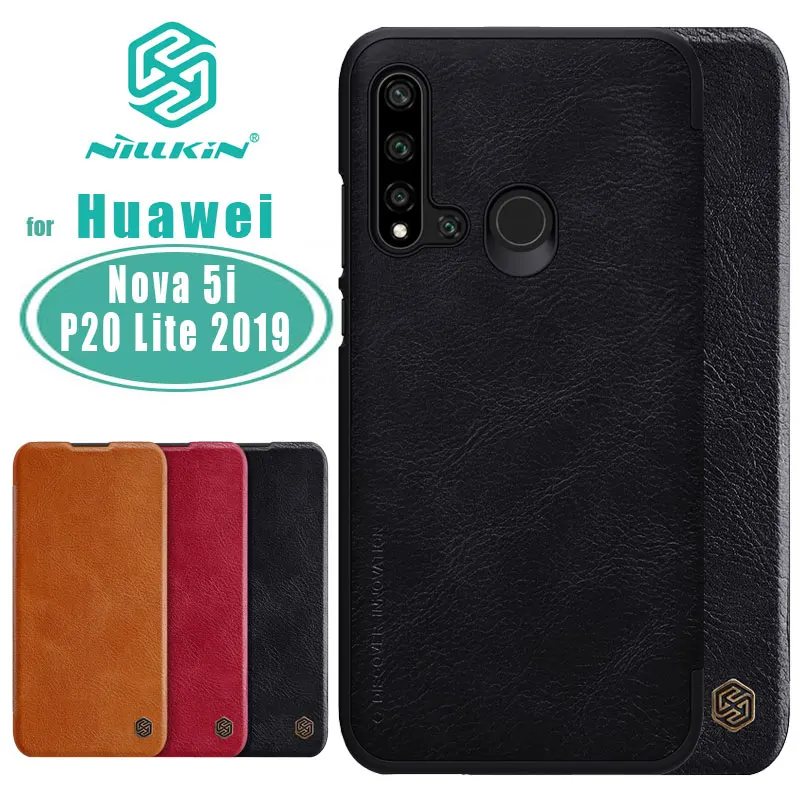 Чехол NILLKIN Qin для Huawei Nova 5i P20 Lite 2019 деловой кожаный флип чехол с отделением карт