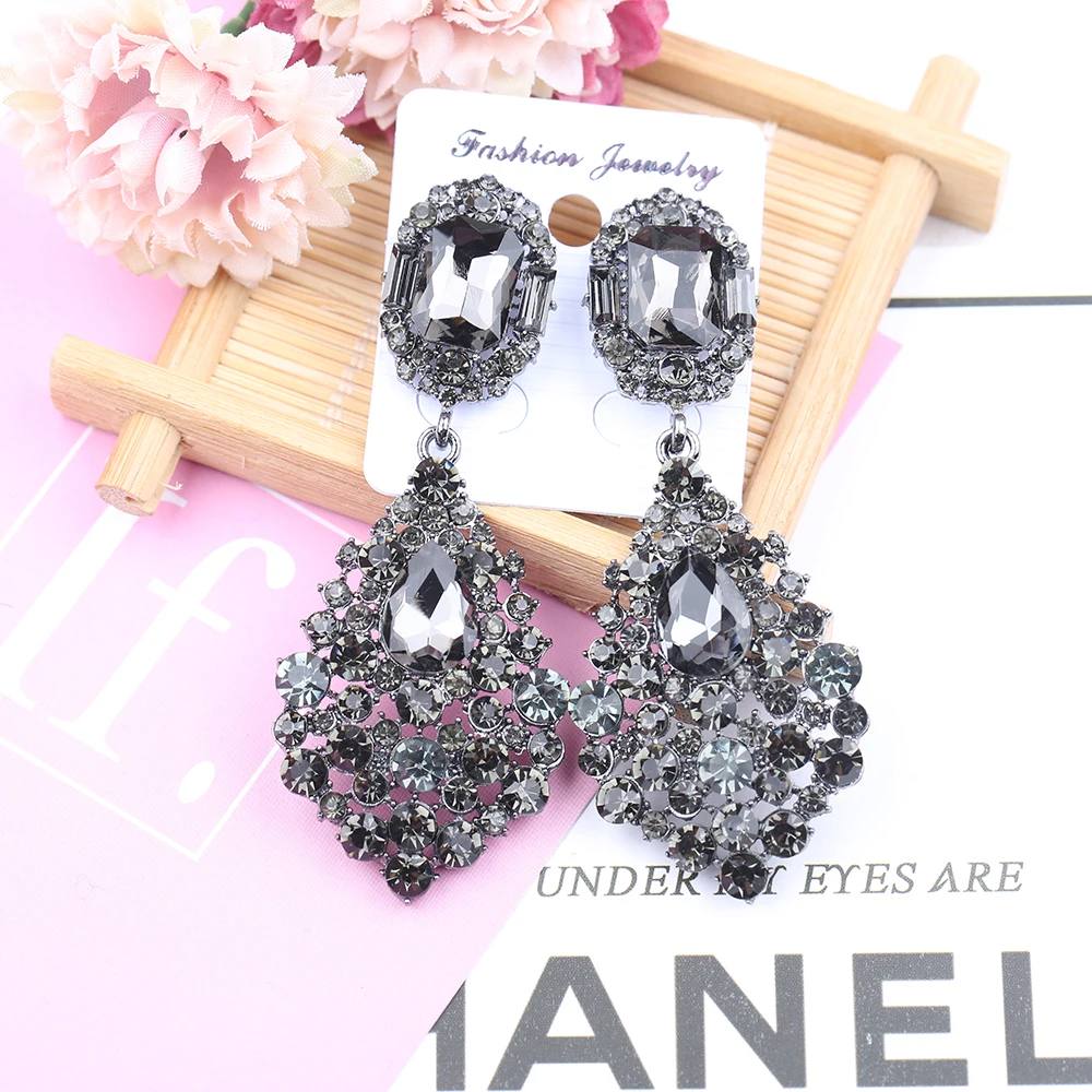 Серьги-подвески женские VEYO с кристаллами полностью из страз