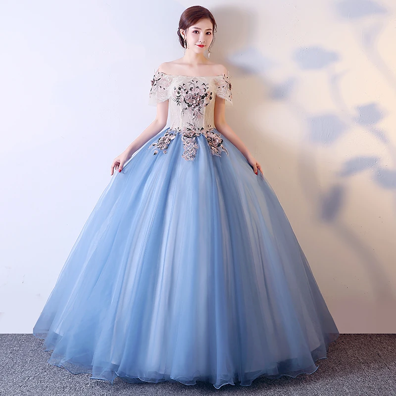Quinceanera Vestidos кружевное Сетчатое платье вне плечо Элегантный бальное для девочек