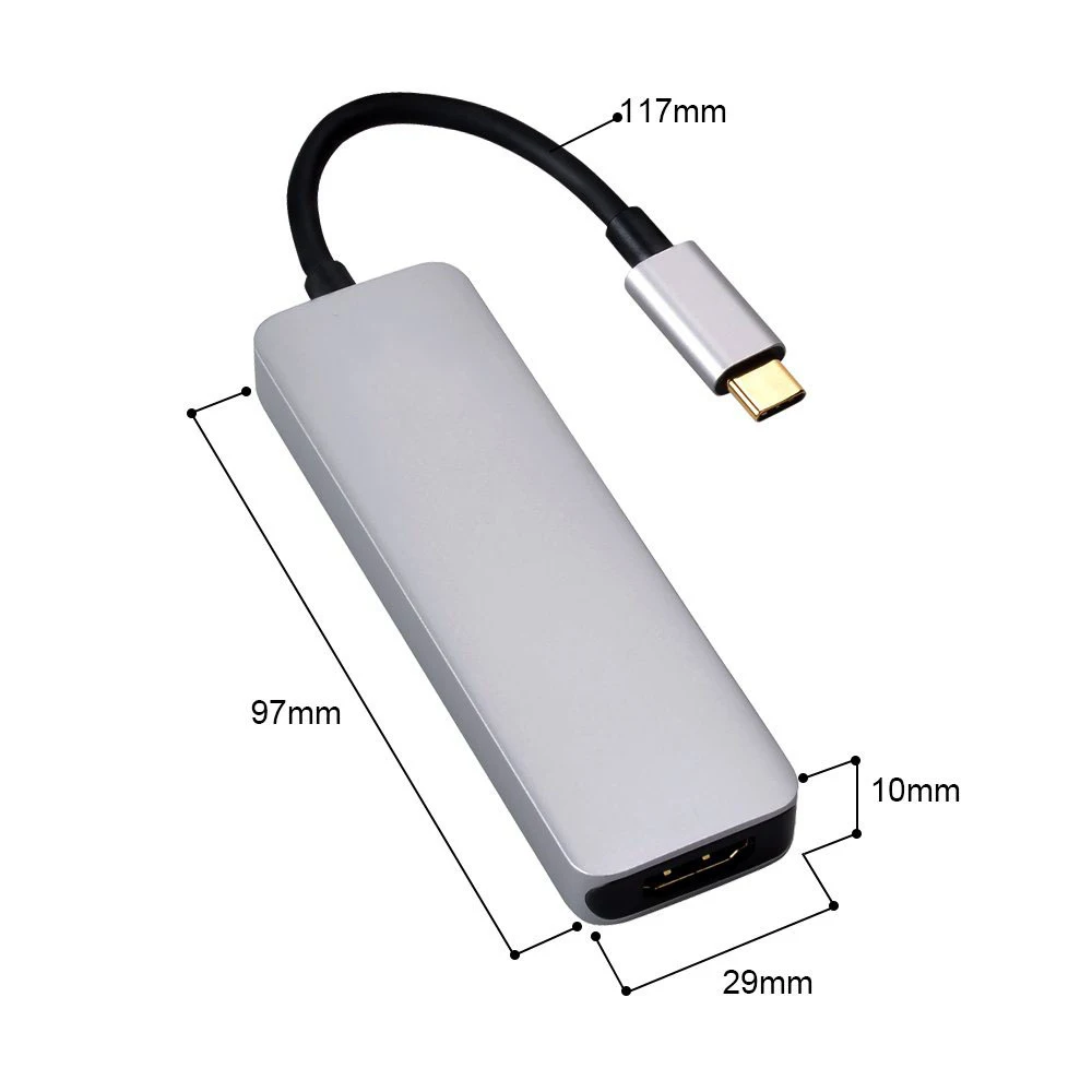 Адаптер USBC на HDMI 2 USB 3 0 5 Гбит/с слот для карт SD TF 4K 30 Гц 1080P | Электроника
