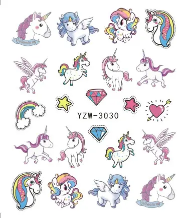 

WUF Colorful Tropical Flamingo Sticker Nail Art 3D DIY Accessory Fashion Animal Decals Nail Wraps Decorations Tips