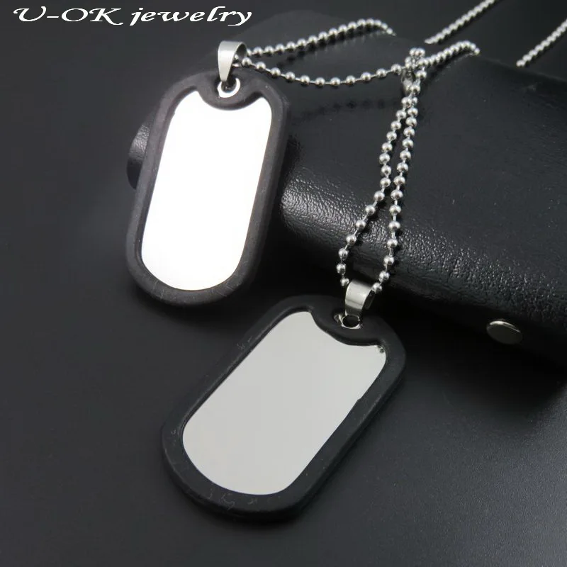 Мода 316L нержавеющая сталь пустые dogtag ожерелье кулон военная армия собака тег с