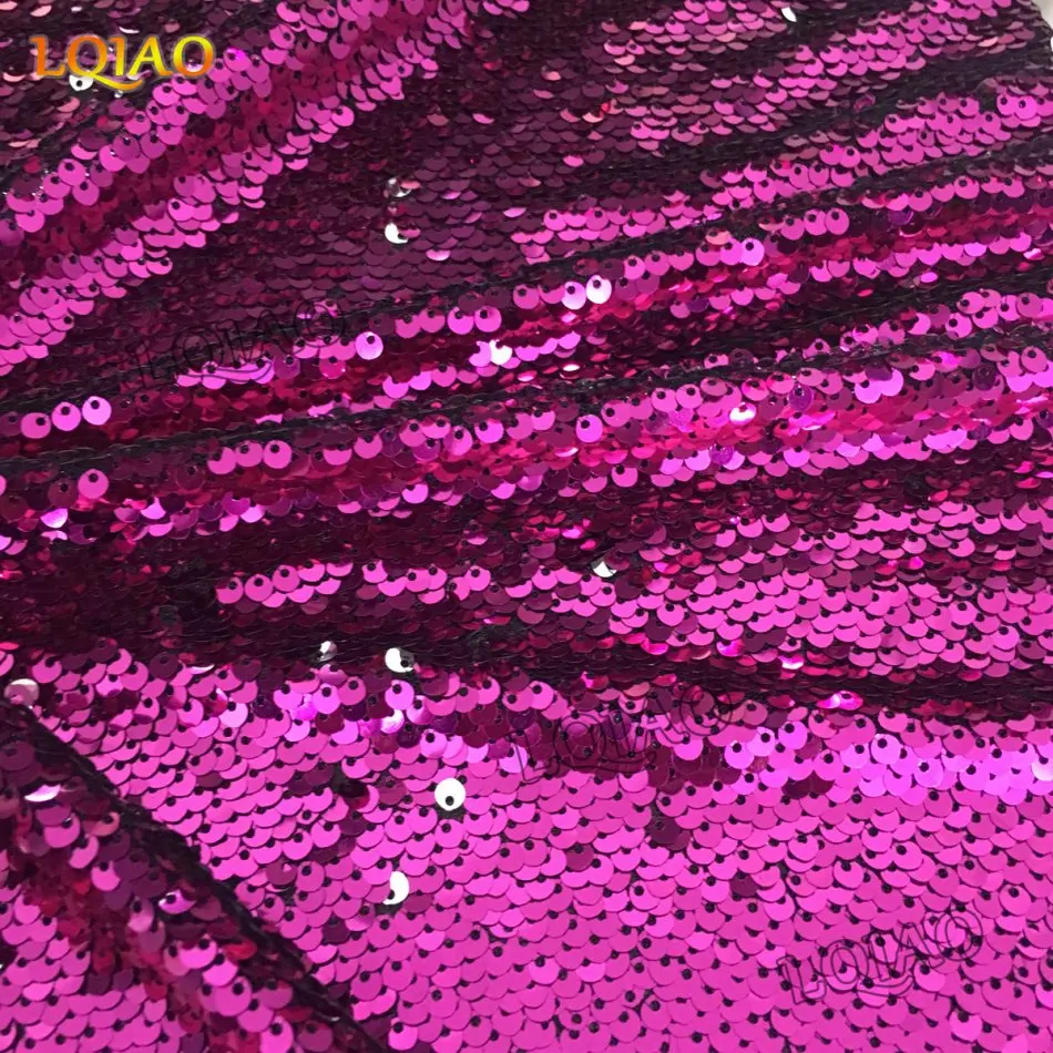 Реверсивный блесток Ткань Русалка Рыба Весы двухсторонней стрейч спандекс для DIY