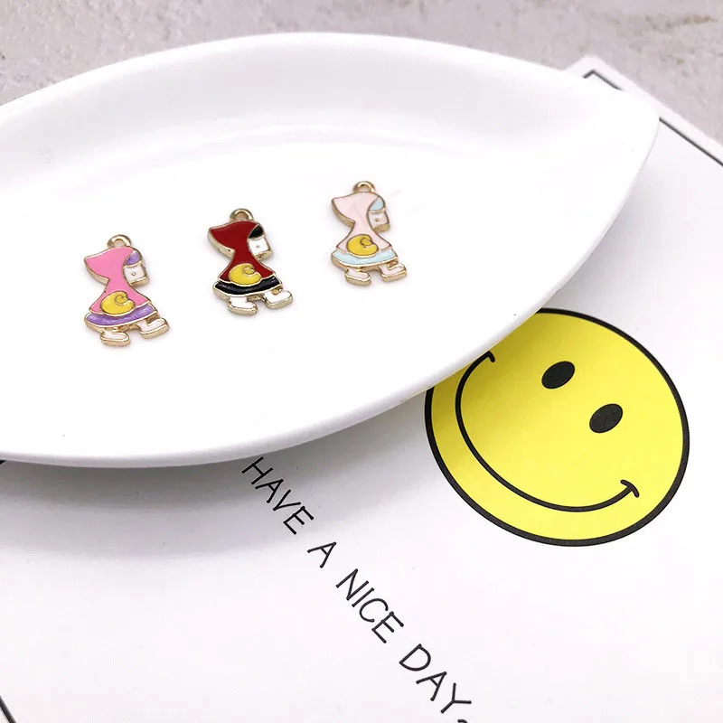 10 шт./лот модный эмалированный металлический цветной очаровательный рюкзак для