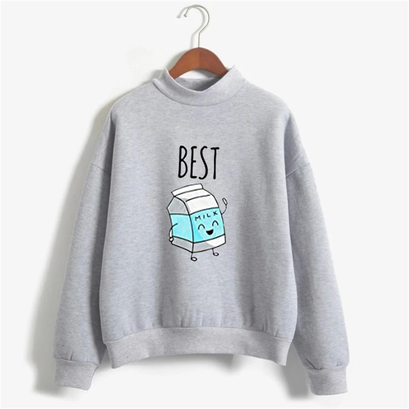 Ladies Fleece Pullover Sister Hoddy Hoodies Best Friend Tops Long Sleeve Sweatshirt for Women