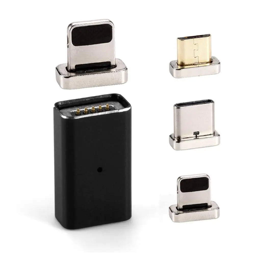 Адаптер зарядный магнитный с разъемом Micro USB на Type C/Lightning/Micro USB|Переходники и
