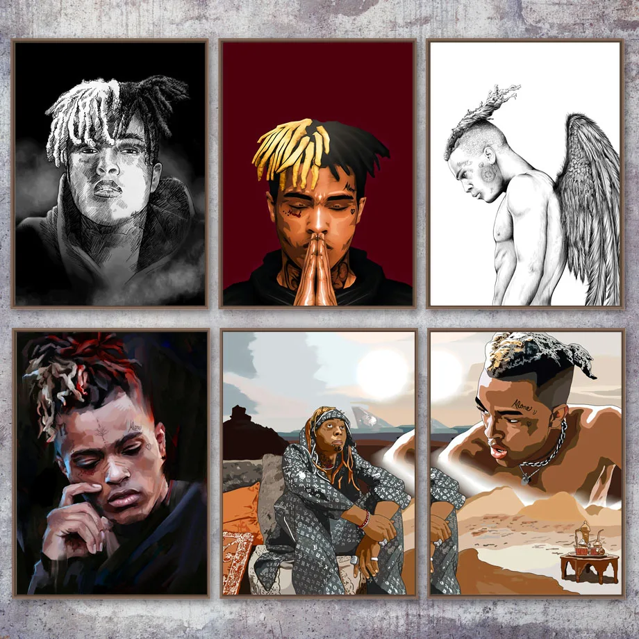 Домашний декор HD принты в скандинавском стиле XXXTentacion Rapper живопись настенное