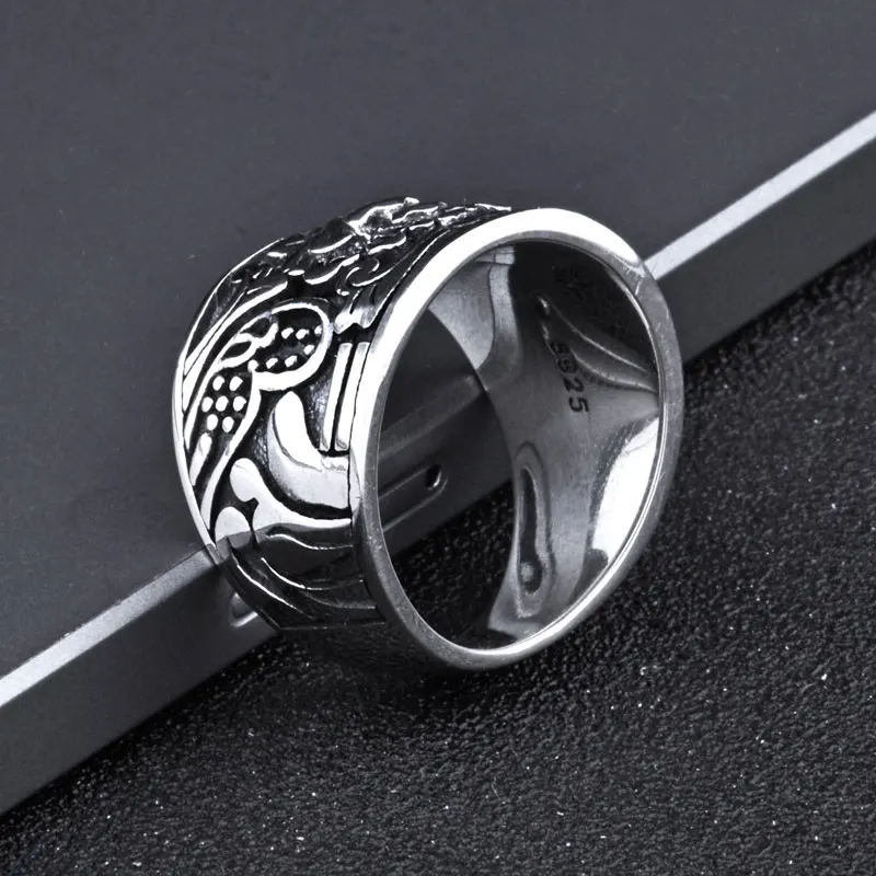 Мужские и женские кольца FNJ серебро 925 пробы в винтажном стиле|thai silver ring|925 ringrings for