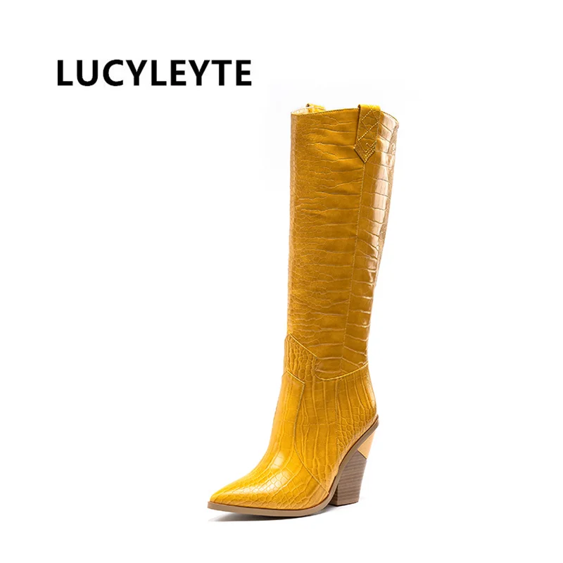 LUCYLEYTE/Брендовая женская обувь на высоком каблуке Сезон весна зима Большие