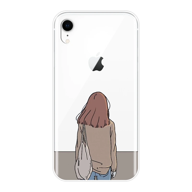 Задняя крышка для iPhone X XR XS MAX 8 7 6 S силиконовый мягкий мультяшный японский