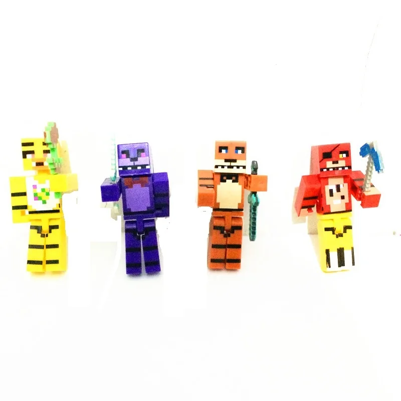 Горячая 4 шт./компл. Модель Minecraft Пять Ночей В фредди Juguetes FNAF Foxy Чика Бонни Фредди