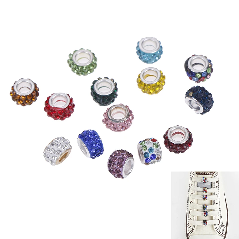

12pcs Fashion Colorful Rhinestone Beads Shoe Decorations Shoelace Accessories