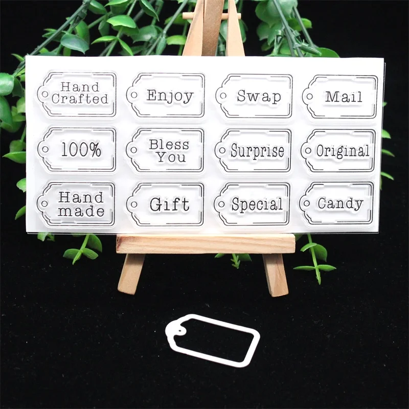 

ZFPARTY Cute Tags Stamp and Metal Cutting Dies Stencils for DIY Scrapbooking/photo album Decorative Embossing DIY Paper Cards
