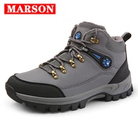 marson winter sneakers for men outdoor hiking shoes with plush inner warm mountain trekking boots man tourism sneakers outdoor