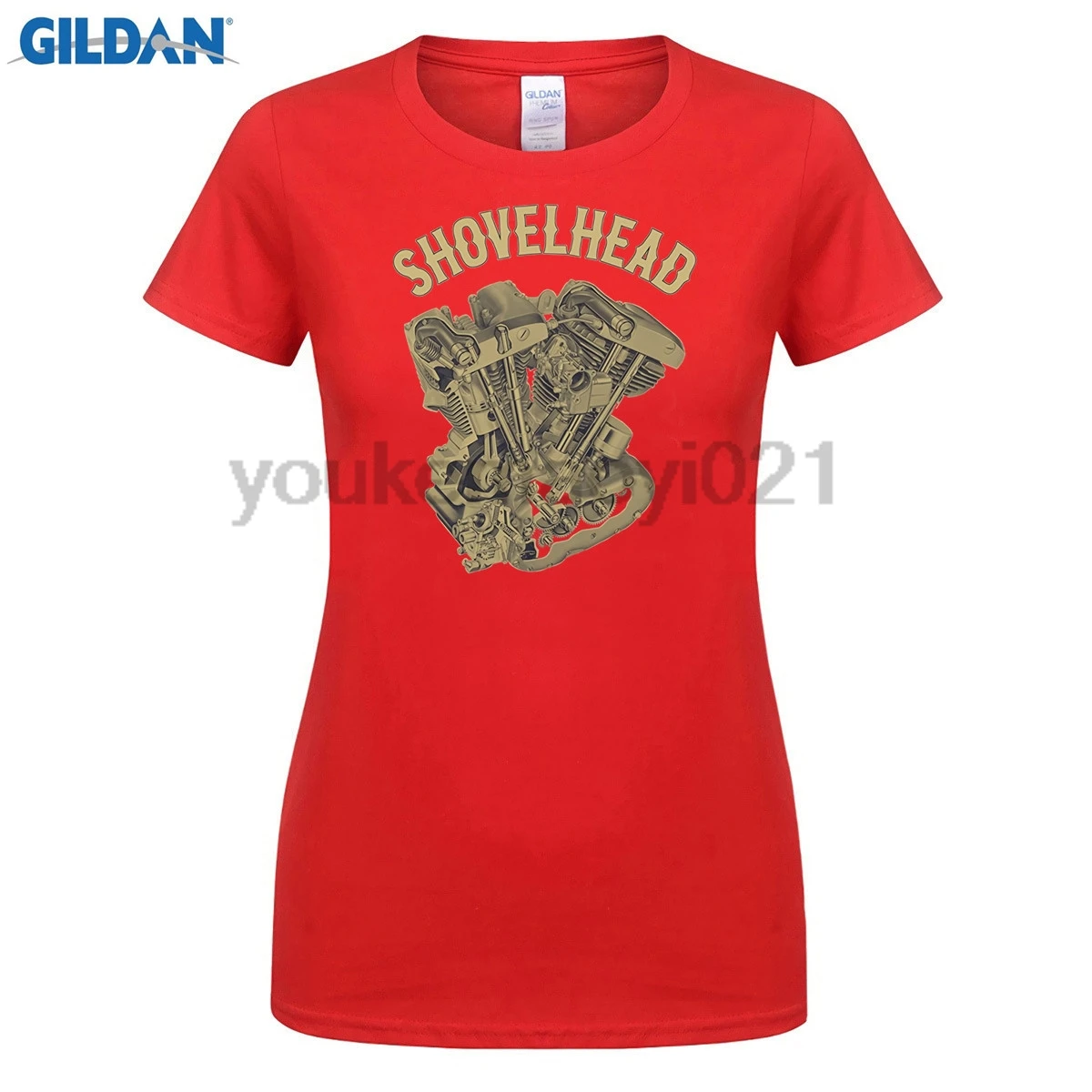 GILDAN Shovelhead HD байкерские футболки новый дизайн двигатель для женщин | Женская