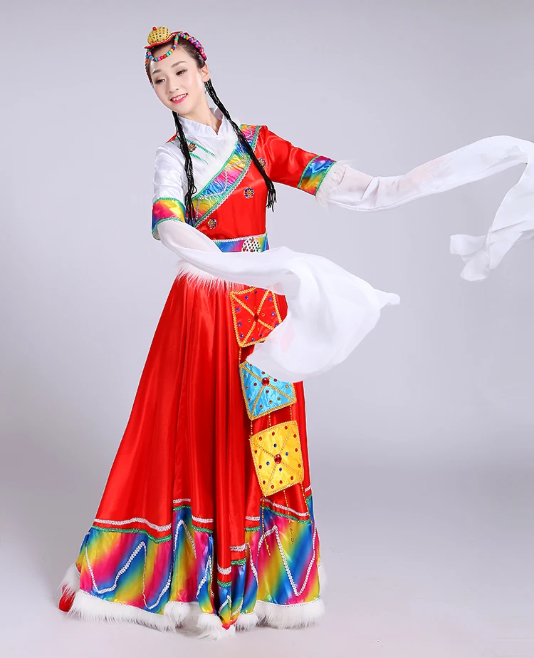 2018 New Tibetan Dance Costumes Minority Women's Jackets Sleeves Adult Mongolian Performance Clothing S-XXXL | Тематическая