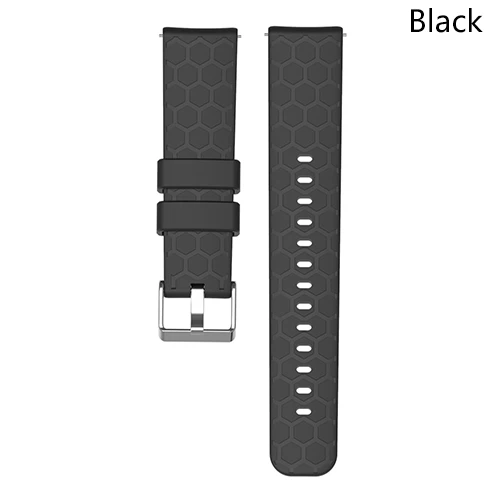 ECSEM 22 мм силиконовый резиновый ремешок для часов AMAZFIT stratos 2 2S наручный ремень для samsung gear S3 уникальный шестигранный дизайн - Цвет: Black