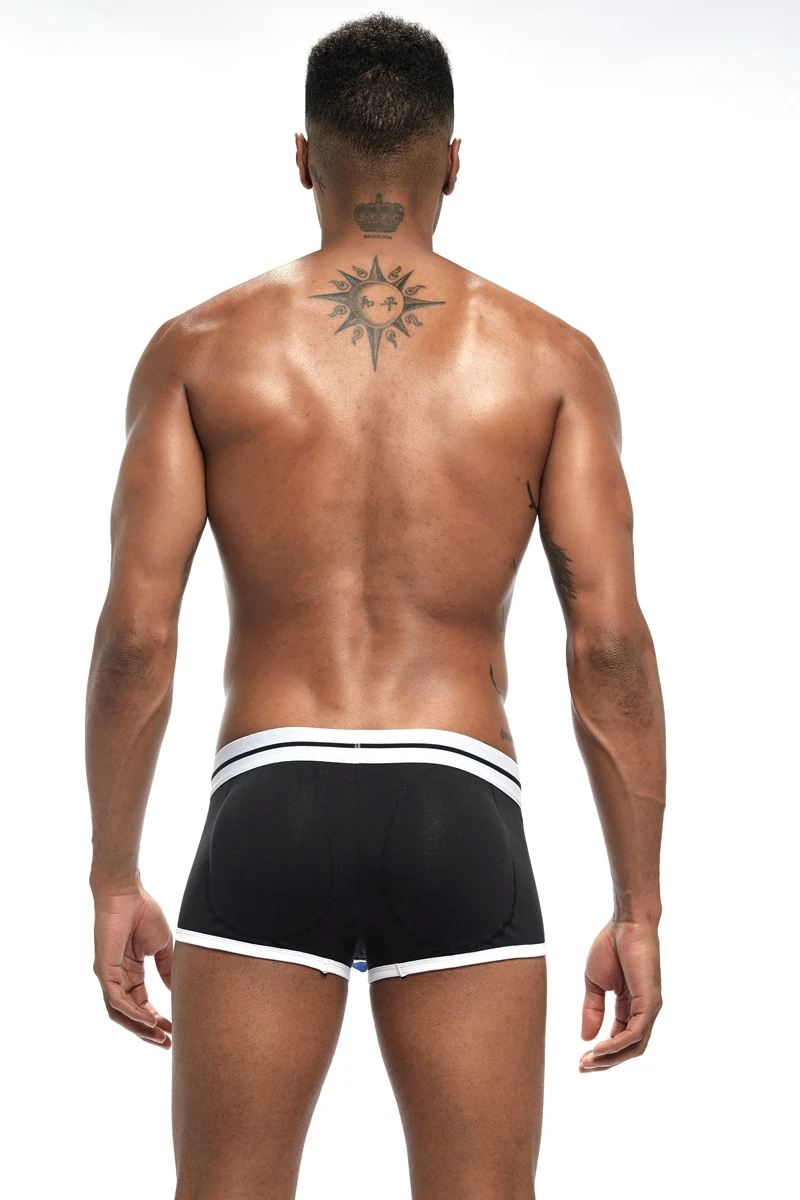 JOCKMAIL, Брендовое, увеличивающее Мужское нижнее белье, боксеры, сексуальные, выпуклость, мягкий, гей, накладка на пенис спереди+ сзади, волшебные ягодицы, съемные, пуш-ап чашки