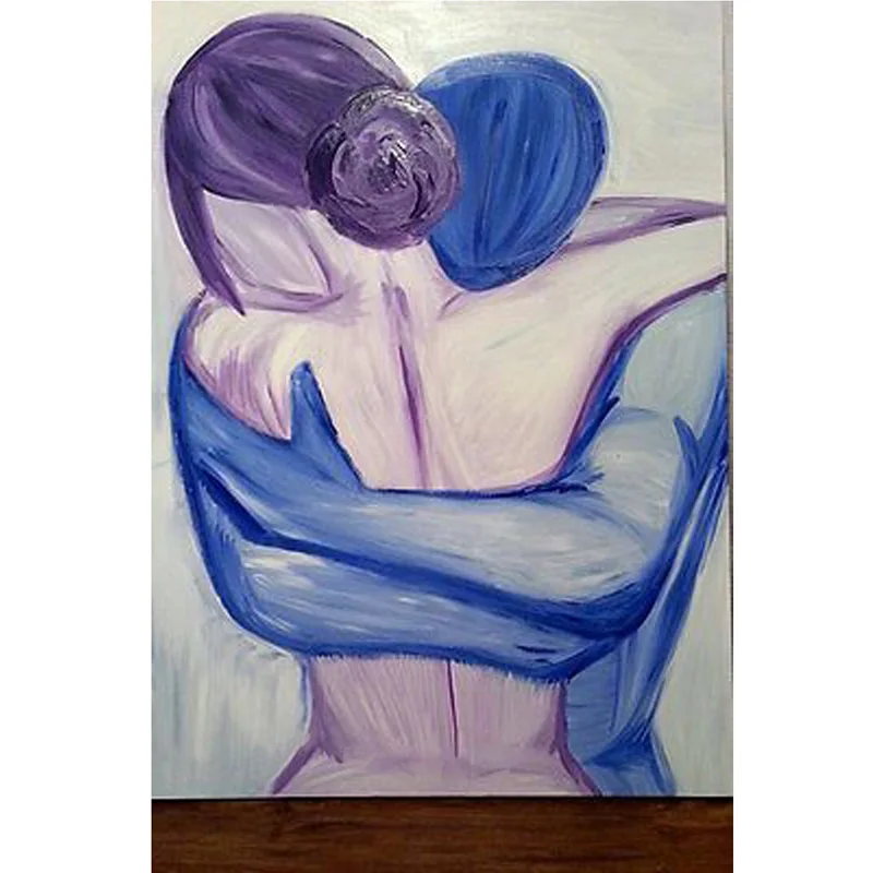 100% ручная роспись изящных стен абстрактный стиль картина маслом для пары
