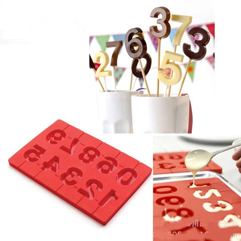 Высококачественная Пищевая силиконовая 3D цифровая форма для леденцов на день