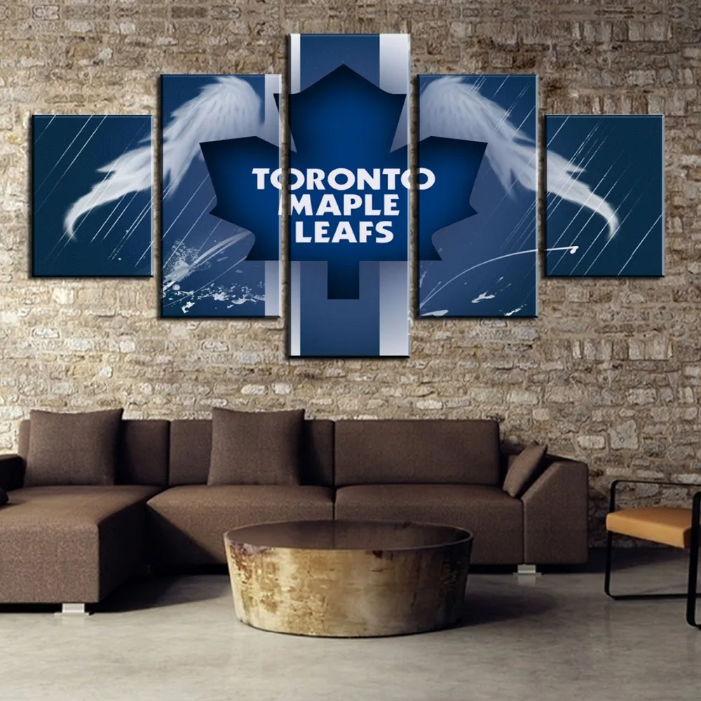 5 Panel Canvas Art Ice Hockey Leaves Sport Logo Cuadros Decoracion Paintings on Wall for Home Decorations Decor | Дом и сад
