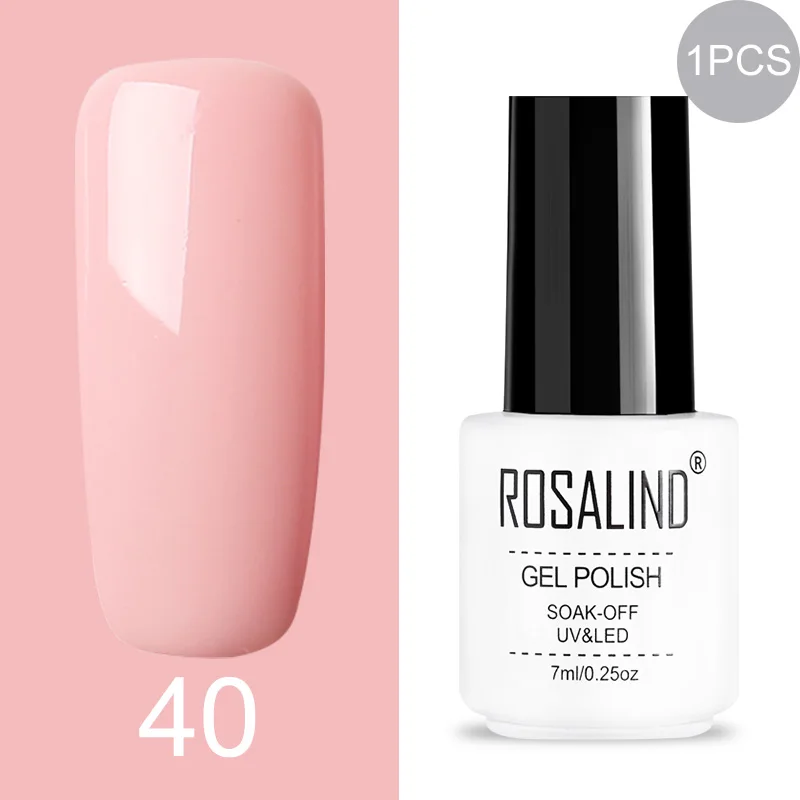 40 ROSALIND Gel Varnish Set For Manicure Hybrid Nail Art Top Coat Primer - Цвет: 40