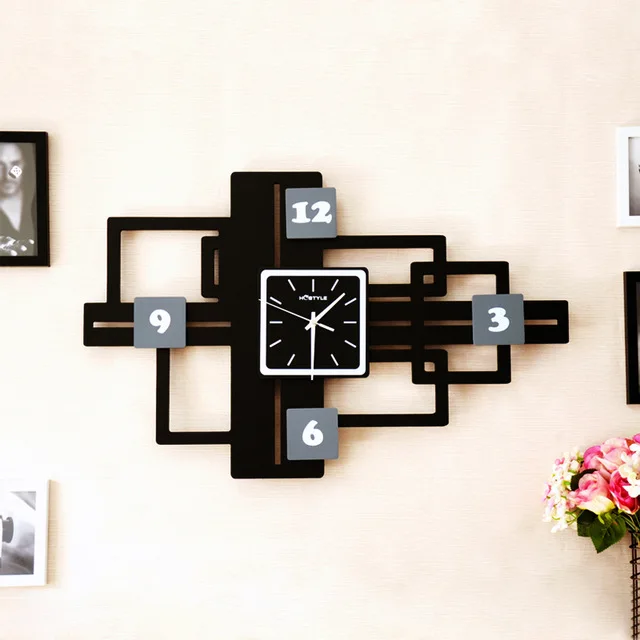 without photo frame 20 дюймовые большие настенные часы с фоторамкой, большие настенные часы для гостиной, модные свадебные настенные часы, украшение дома, настенные часы с картинками - Цвет: without photo frame