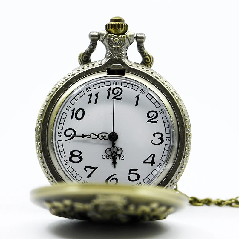 Ретро Винтаж бронзовая змея кварцевые карманные часы Аналоговые в виде кулона