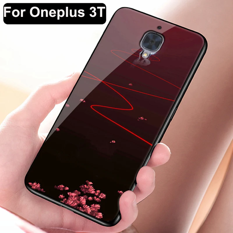 

Чехол для Oneplus 3T A3010, чехол 1 + 3 T, закаленное стекло, жесткая задняя крышка, мягкий TPU край, Oneplus3T, чехол One plus 3t, защитные чехлы