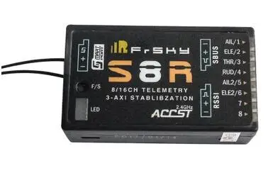 Frsky S8R 16CH 3 осевой приемник Stablibzation RSSI PWM выход телеметрический с интеллектуальным
