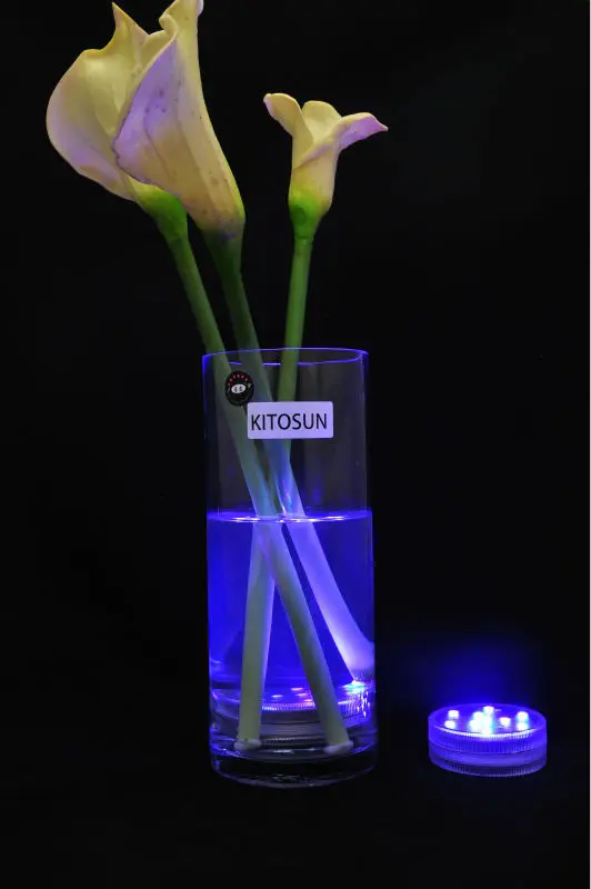 

20pcs/package Flowers vases Submersible Remote Control Operated waterproof LED party light base under vase light for centerpiece