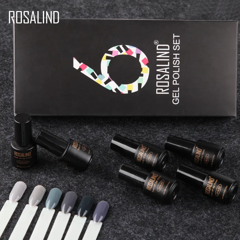 Rosalind 6 шт./партия УФ Набор для маникюра гель лаком телесный красный белый розовый