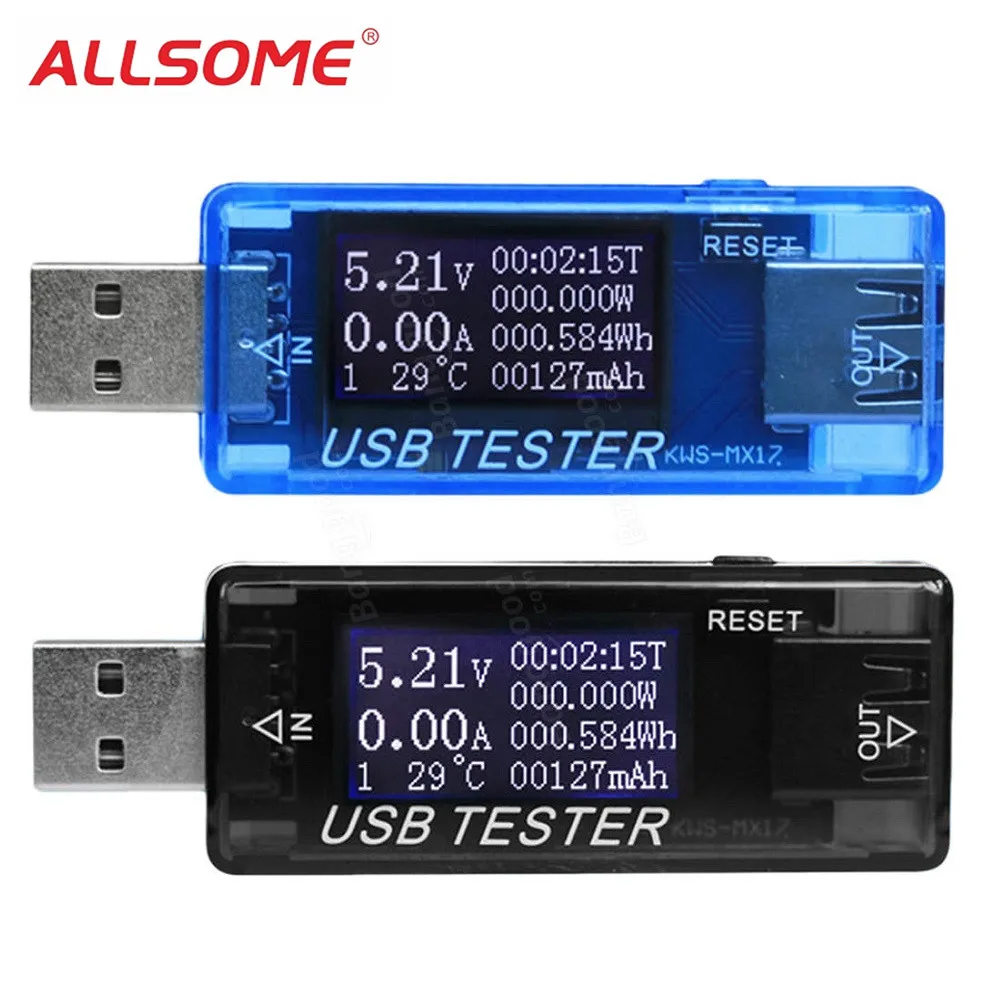 ALLSOME 8 В1 QC2.0 3,0 4-30 в электрическая мощность USB Емкость тестер напряжения измеритель тока монитор HT2044-2045
