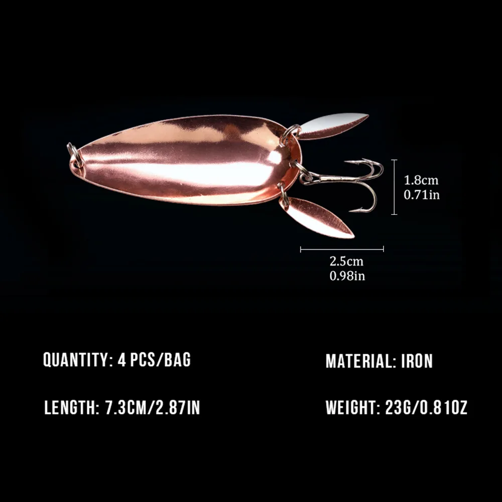 4 шт./лот 23 г 7 3 см 14 5 2 Рыбалка металлической ложкой приманку Жесткий Spinner приманки