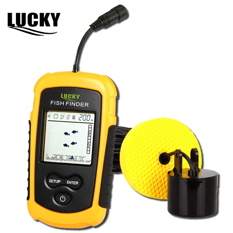 FF1108-1 Lucky fish finder для лодки, рыболовный эхолот, аксессуары для подледной рыбалки, Искатель глубины, эхолот, кабель, гидролокатор, датчик, эхолот, FF1108-1 - Цвет: FF1108-1