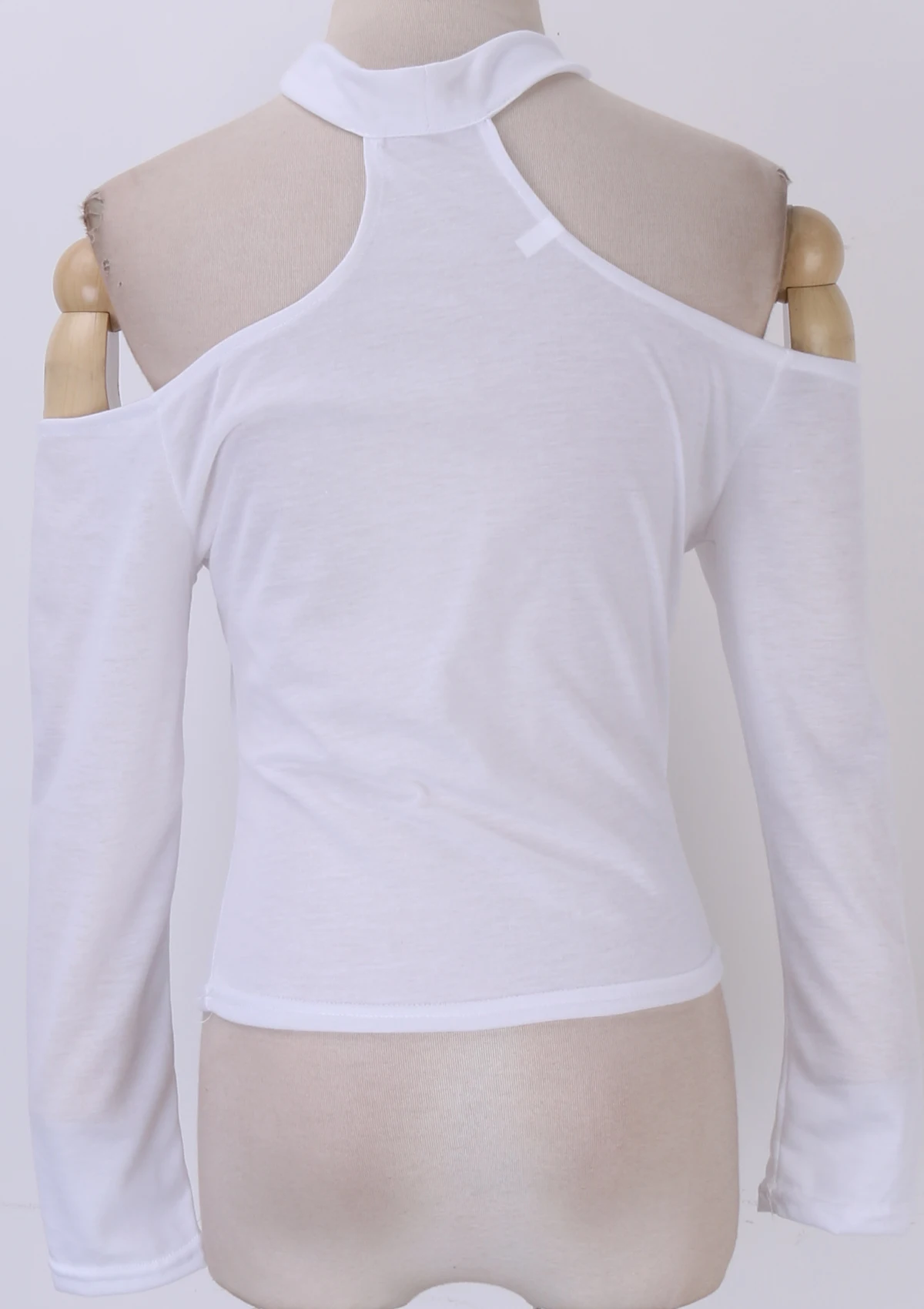 Новые женские модные свободные футболки с длинным рукавом и открытыми плечами