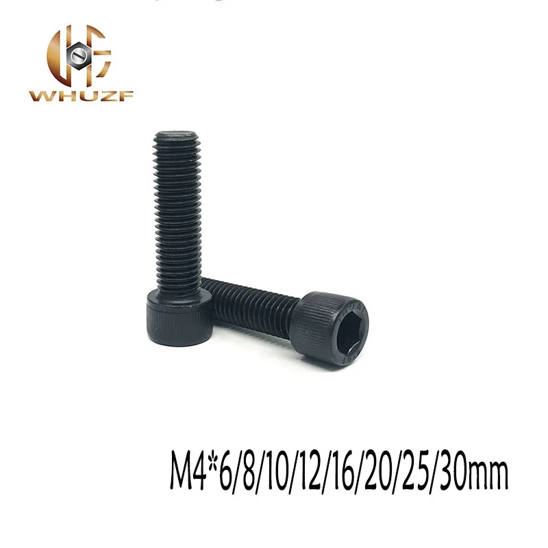 

M4 * 6/8/10/12/16/20/25/30 мм DIN912 класс 12,9 сплав, черная сталь, Шестигранная головка, крышка, винты для мебели
