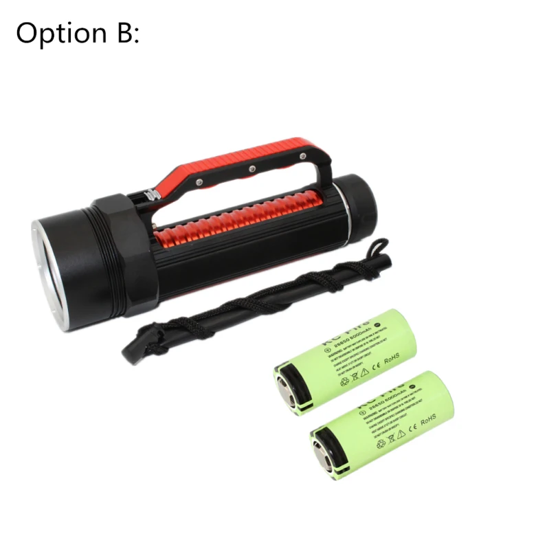 Option B Uranusfire 395nm УФ-светильник для дайвинга, черный светильник, подводная лампа, Профессиональный ультрафиолетовый/белый светильник светодиодный, водонепроницаемый фонарь для дайвинга - Испускаемый цвет: Option B