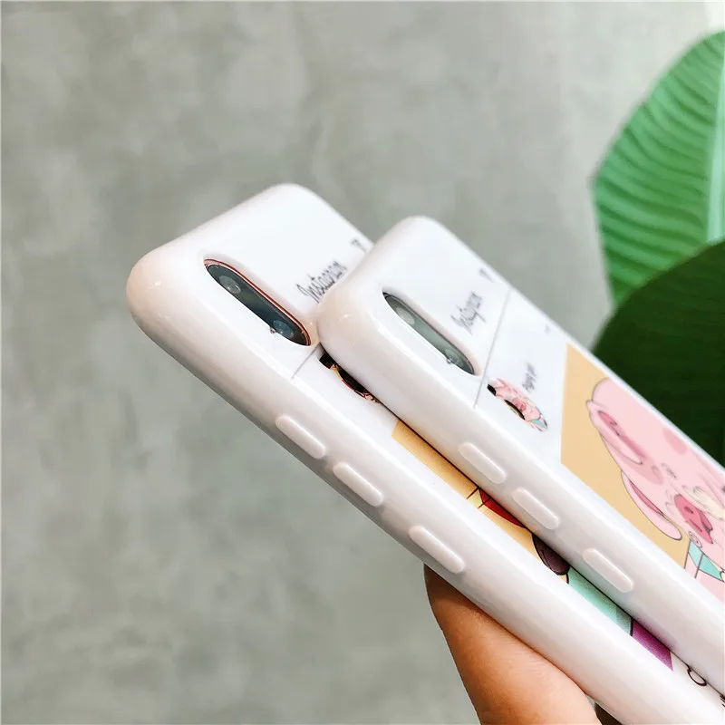 Глянцевая Мягкий чехол для iPhone 8 7 Чехол 6 6s плюс милые поросенка х обложки на айфон