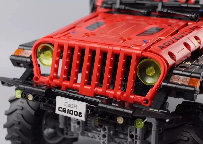 Cada C61006 Technic серии RC внедорожный автомобиль авантюрист красный джип модель строительные блоки дистанционное управление RC SUV автомобили кирпичи светодиодные