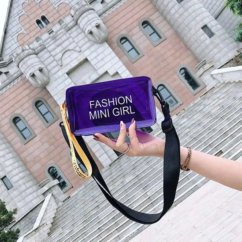 Простые прозрачные маленькие сумки на плечо для женщин 2019 высокое качество ПВХ