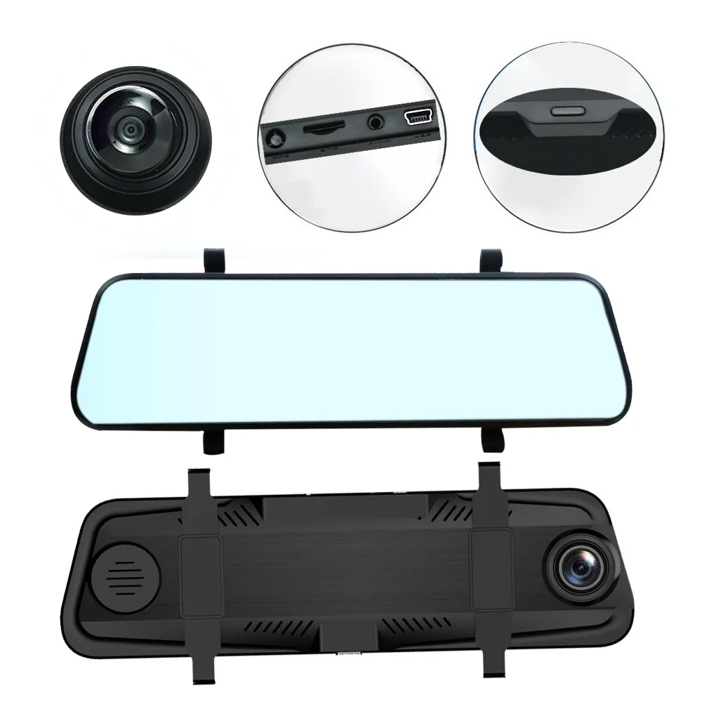 9.35" Full Touch Screen HD Mirror Dash Camera Dual Lens Reversing Backup Cam Car DVR with FHD 1080P Front and 720P Rear | Автомобили и