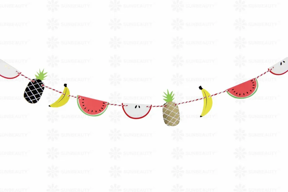 

Tiny Paper Fruit Garland Summertime Garland Fruit Bunting Pineapple Banana Watermelon Apple Banner Outdoor Hawaiian Luau Party